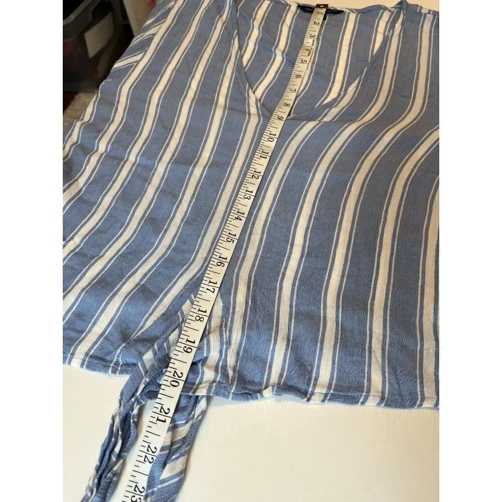 American Eagle Striped Woman's Medium Bell Sleeve Blouse - Picture 5 of 7